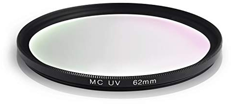 Ares Foto® MC UV Filter, Schutzfilter mit Mehrschichtvergütung für Canon Sony Nikon Leica Fujifilm Panasonic Pentax Sigma Tamron Pentax (62mm)