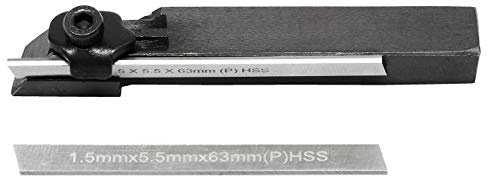 WABECO Mini Abstechstahl Halter 8x8 mit 2 Abstechmesser HSS Abstechhalter Drehmeißel