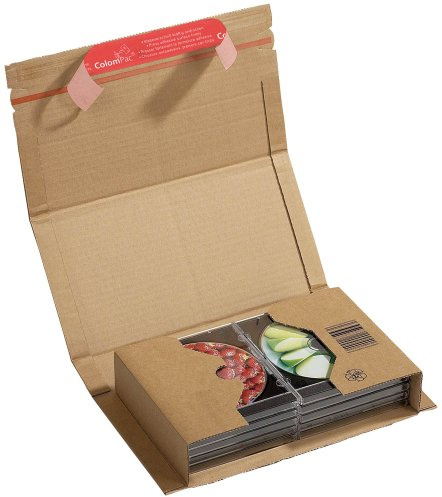 ColomPac CP020.04 Flexible Wickelverpackung aus Wellpappe, 251 x 165 x 60 mm, braun