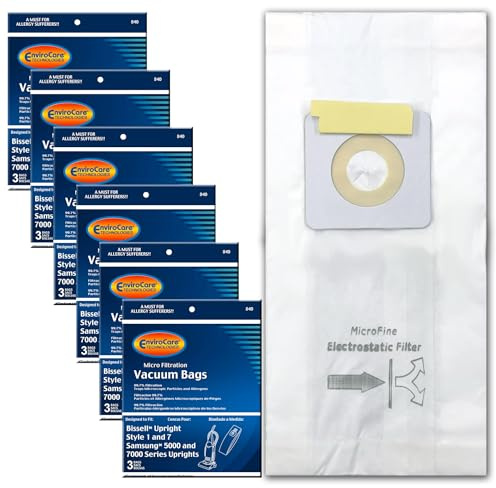 EnviroCare Premium Replacement Multi-layer Micro Filtration Vacuum Bags Compatible with Bissell Style 1 & Style 7 / PowerForce 3522, PowerGlide 3545, Bissell Plus 3350 Series 18 Pack