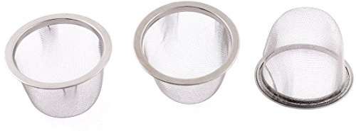 sourcing map 3pcs Filtre Théière Maille Thé Infuseur Filtre Tisane Crépine Filet Thé Panier Passoire épice métallique en Acier Inoxydable 63mm Diamètre