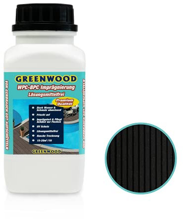 Greenwood WPC & BPC Imprägnierung Schwarz-Anthrazit - Imprägniermittel mit Farbe - Terrassen Pflegemittel - UV-Schutz - ECO Lösungsmittelfrei - 750 ml