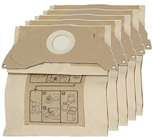 Double Layer Dust Bags fits Karcher MV2 WD2 Vacuum Cleaner (Pack of 5)