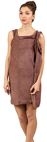 Froster Serviette-Robe, Serviette de Douche avec Bretelles, Emmanchures, Kilt de Sauna pour Femmes, Microfibre (Brun)