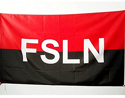 AZ FLAG Bandera del Frente SANDINISTA de LIBERACIÓN Nacional 150x90cm para Palo - Bandera FSLN de Nicaragua 90 x 150 cm