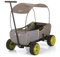 hauck Bollerwagen für 2 Kinder Eco Mobil ab 2 Jahren bis 50 kg, mit Sitzpolster & Dach, EVA Reifen, Feststellbremse, Abnehmbare Deichsel, Rutschfeste Griffe, Klappbar (Forest)