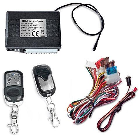 JOM Car Parts & Car Hifi GmbH 7105-1 Keyless Open, Funkfernbedienung für vorhandene Original-Zentralverriegelung, universal, mit 2 Mini-Funksender Edelstahl