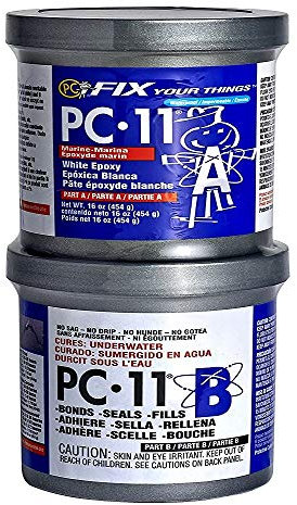 PC-Products PC-11 Epoxy Adhesive Paste, Two-Part Marine Grade, 1lb in Two Cans, Off White 160114