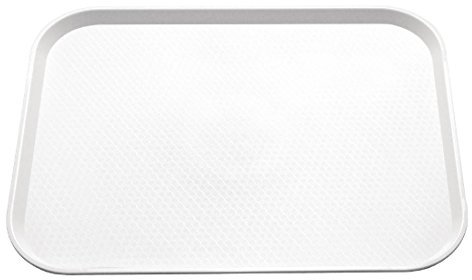 Olympia Kristallon Fast-Food-Tablett, kleine Größe: 345 x 265 mm/ 13,5 x 10,5 Zoll, weißes Polypropylen, rechteckiges Restaurant-Serviertablett aus Kunststoff, gewerbliches und Heimgebrauch, GF995