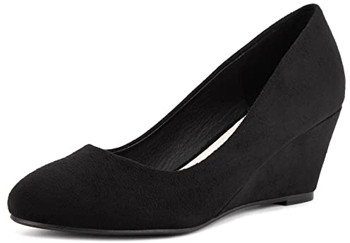 Greatonu Women's Office Wedge Platform Mid Heel Court Shoes