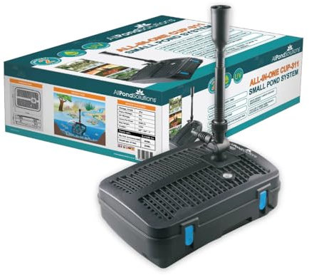 AllPondSolutions CUP-311-2500L/H All in One Pond Pump Filter with Fountain and 11w UV Steriliser, Clear Water Algae Control for Ponds up to 4000L