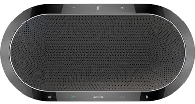 Jabra Speak 810 Konferenzlautsprecher - Unified Communications-zertifizierter Lautsprecher für große Meetings mit Bluetooth und integriertem USB-A-Kabel - Für Laptops, Smartphones und Tablets, Schwarz