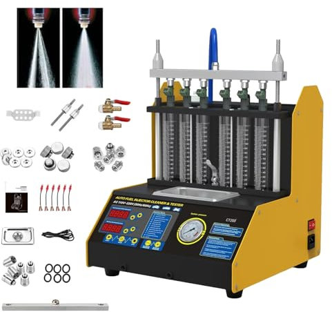 Testeur de nettoyant pour injecteur de carburant Testeur de nettoyant pour injecteur de carburant à ultrasons à 6 cylindre CT200 Testeurs de nettoyants pour systèmes d'injection de carburant 110V/220V