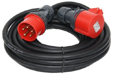 CEE Starkstromkabel 50m 16A CEE-Verlängerung Verlängerungskabel H07RN-F 5x2,5mm² Phasenwender