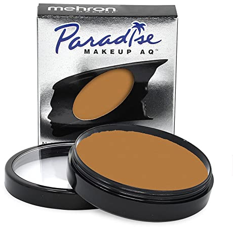 Mehron Makeup Paradise AQ - LIGHT BROWN, Water-Activated Face & Body Paint