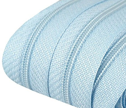Schnoschi 2 m endlos Reißverschluss hellblau 3mm Laufschiene + 5 Zipper