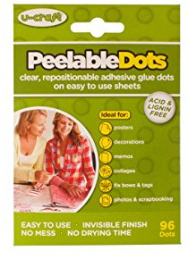 U-Craft Glue Adhesive Dots 96 per pack 10mm peelable removable 200166