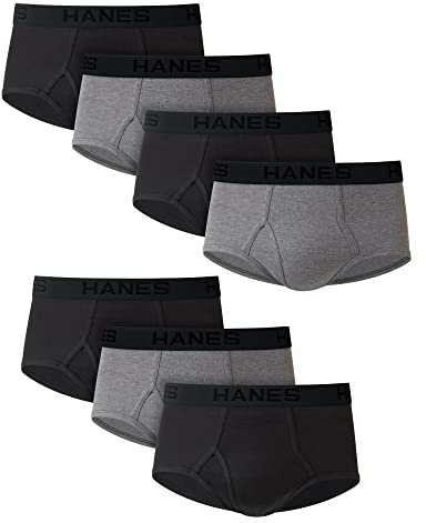 Hanes mens Ultimate Tagless Brief, Gray/Black - 7 Pack, Small