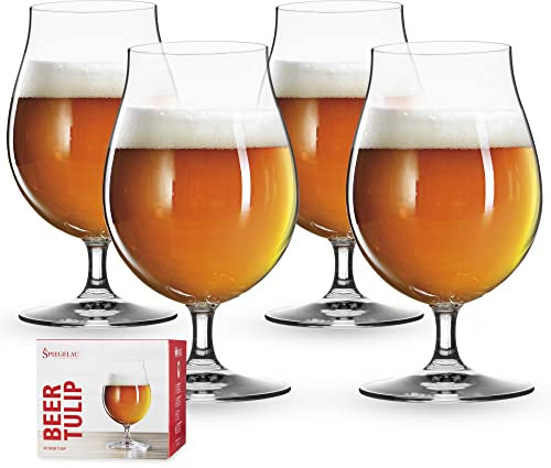 Spiegelau 4991974 18.8 x 18.8 x 16.5 cm Beer Classics Tulip Glass, Set of 4, Transparent