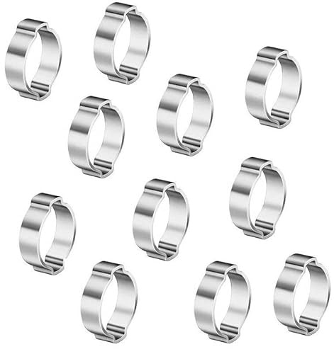 OC-PRO Colliers de serrage à 2 oreilles Type OETIKER Ø 15-18 mm, Argent, 35 pièces, Hose Clamp, Pince, Moderne, Métal