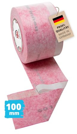 1x Alfa Fensteranschlussband Rosa (Innen) 100 mm x 25 m Profi-Qualität diffusionsdichtes Fensterdichtband für innen