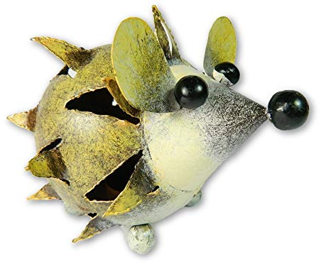 Hedgehog Metal Tea Light Candle Holders - Outdoor/Indoor Garden Ornaments - Handmade & Hand-Painted Metal Decor - Unique Gift Idea for Birthdays & Christmas - Ideal for Porches, Patios, Shelves