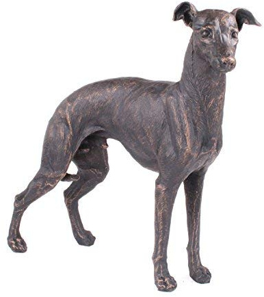 Große Hundskulptur, mit Bronze bemalt, aus Kunstharz, kann als Dekor verwendet werden, oder als eine Geschenkidee