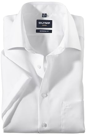 Herren Hemd Modern Fit Kurzarm, Weiß, 43