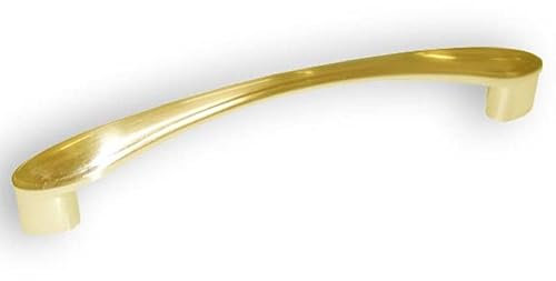 SIRO Möbelgriff Zülpich, Schlicht, Druckguss glänzend vermessingt, 150 mm x 29 mm x 16 mm, LA 128 mm, 1651-150ZN5