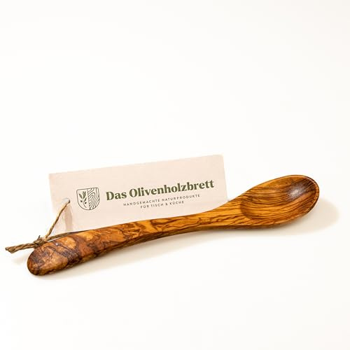 DAS OLIVENHOLZBRETT®Servierlöffel/Rührlöffel/Kochlöffel/Holzlöffel/30cm | klassischer Löffel aus Olivenholz/hochwerig und langlebig/Küchenhelfer aus Holz/Holzlöffel