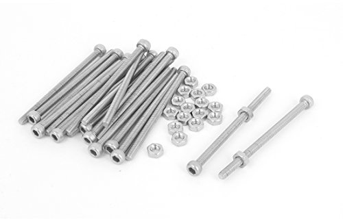 sourcing map 20stk. M3x50mm Edelstahl Sechskantschlüssel Rändelschrauben Muttern Set DE de