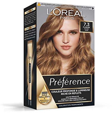 L'Oreal Paris - permanent hårfärg - lång och ljus - täcker 100% vitt hår - preferens - nyans: Florida (7.3), guldblond