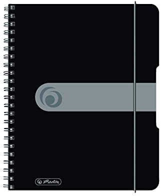 Herlitz Draulion på spiral A5, lätt orga, 80 ark, rutnät, svart, 1 st