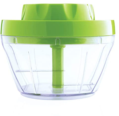 Mastrad – Mini Hachoir Manuel Vert – Lames Inox Double Tranchant Amovibles – Hache Ail, Oignons, Herbes & Échalotes en 30 sec – Compact & Facile à Nettoyer – Capacité 100 g