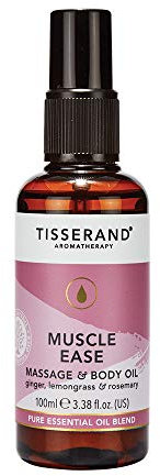 Tisserand Aromatherapy - Muscle Ease Massage & Body Oil - Ginger, Lemongrass, Rosemary - 100% Pure Essential Oil Blend - 100ml