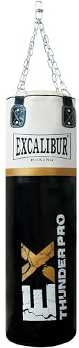 MAXXUS Boxsack Thunder Pro 120 - Gefüllt, Hängend, Vierpunkt-Stahlkette, 120 x 35 cm, 34 kg - Punching Bag, Sandsack für Boxen, MMA, Muay Thai, Kickboxen, Kampfsport, Training, Erwachsene, Zuhause