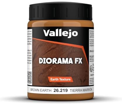 Vallejo Diorama FX Tierra Marrón 200 Ml. Pintura Acrílica a Base Agua de Acabado Realista. Pasta de Alta Densidad de Color Marrón para Simular Texturas de Tierra en Dioramas y Maquetas