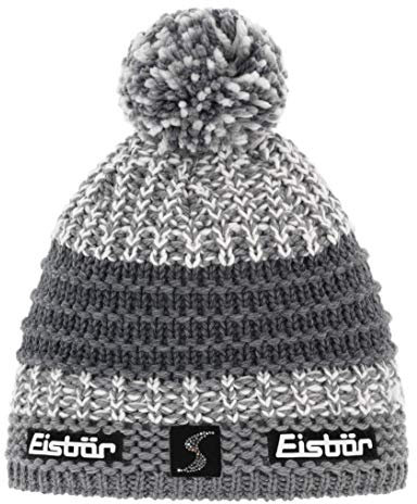 Eisbär Oversize Damen Mütze - YOLA Pompon Crystal Sport (anthrazit/grau/Weiss)