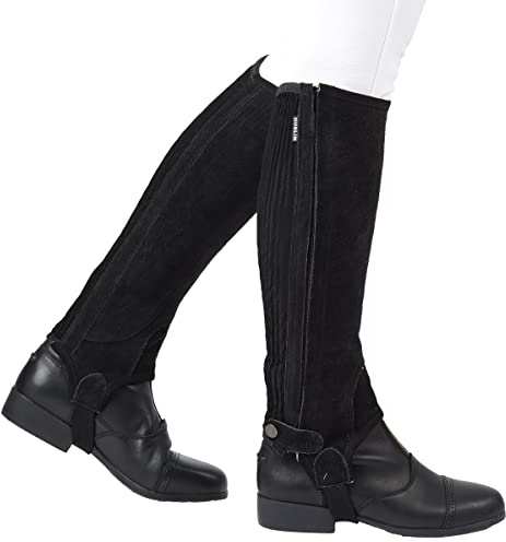 Dublin Suede Half Chaps II, Black, Adults Small