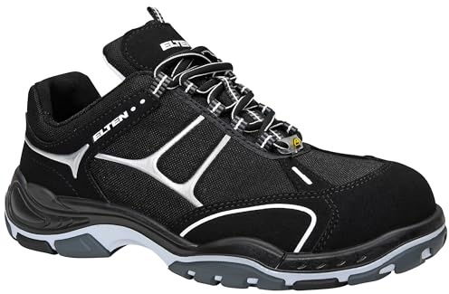 ELTEN Sicherheitsschuhe Motion Low ESD S2, Damen und Herren, Textil, Kunststoffkappe (Leichter als Stahlkappe), leicht, sportlich 43, Schwarz