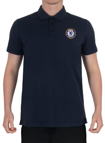 Chelsea FC Herren Polo-Shirt mit originalem Fußball-Wappen