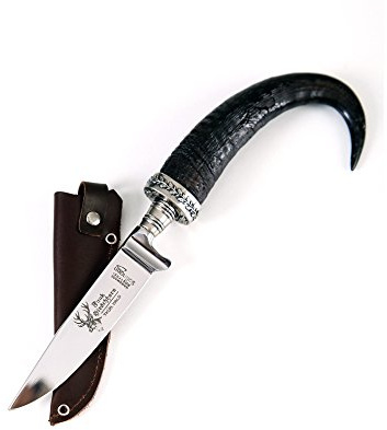 Almbock Trachtenmesser und Hirschhorn-Flaschenöffner - Jagdmesser mit Gamskrucke, REH-Krone oder Hirschhorn-Griff mit Bayernwappen, Grandl oder Wildschein-Kappe