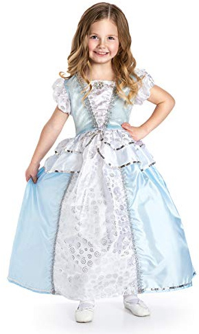 Little Adventures Princess Cinderella Dress Up Costume Medium Age 3-5 - Machine Washable Child Pretend Play and Party Dress with No Glitter