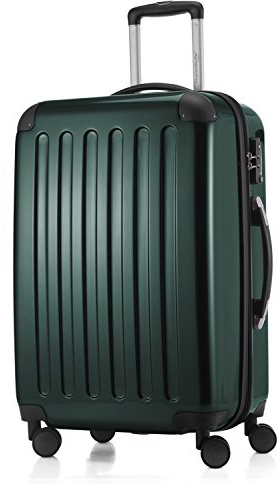 HAUPTSTADTKOFFER - ALEX - Valigia rigida, Trolley espandibile, Bagaglio con 4 ruote doppie, TSA, 65 cm, 74 litri, Dark Verde