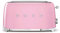 Smeg, Tostapane 2x4 TSF02PKEU, 2 Scomparti da 36mm, 6 Livelli di Doratura, Funzione Riscaldamento, Scongelamento e Bagel, Espulsione Automatica del Pane, Cassetto Raccoglibriciole, 1500W, Rosa