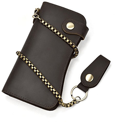 LUUFAN Genuine Leather Long Wallet for Men, Large Capacity Purse Clutch Bag Handbag Checkbook Cash Credit Cards Phone Holder
