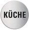 Schild Küche Ø 75 mm Türschild aus Edelstahl fein-matt gebürstet selbstklebend 39244