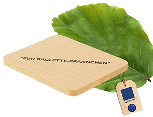 2X HOFMEISTER® Raclette Zubehör aus Holz, Schaber und Untersetzer für Raclette-Pfännchen, hochwertiges Naturprodukt aus EU Familienbetrieb