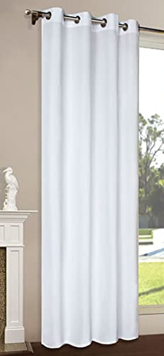 Vorhang Blickdicht Schal, Matte unifarbene Gardine mit Ösen. Material aus Microsatin Micofaser-Gewebe. 245x140, Weiß, 20405