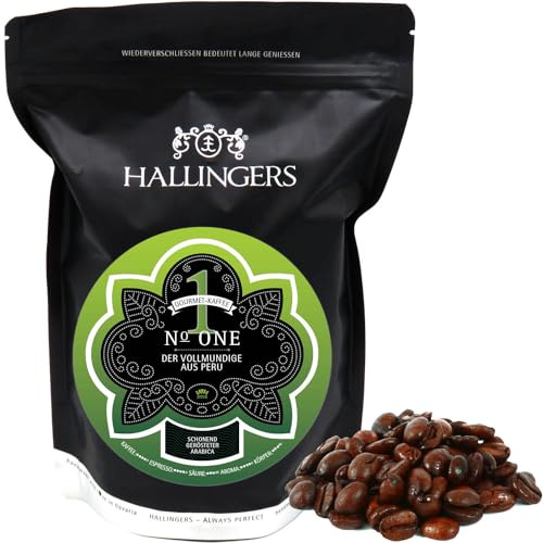 Hallingers Genuss Manufaktur Edel-Kaffee Geschenk - schonend langzeitgeröstet bei niederen Temperaturen No. One aus Peru, Geschenkidee für Frauen Männer
